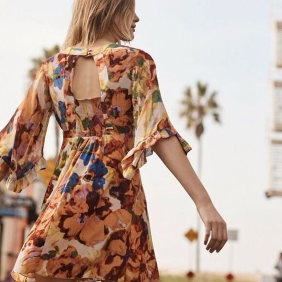 Maeve Floral Mini Dress - Multicolor - Picture 1 of 16